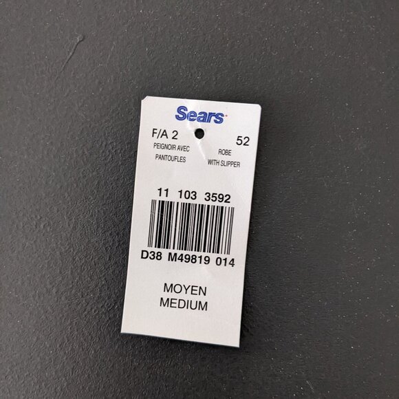 Vintage Sears Jessica Plush Bath Robe & Slippers Medium Fushia Never Used - Picture 7 of 7